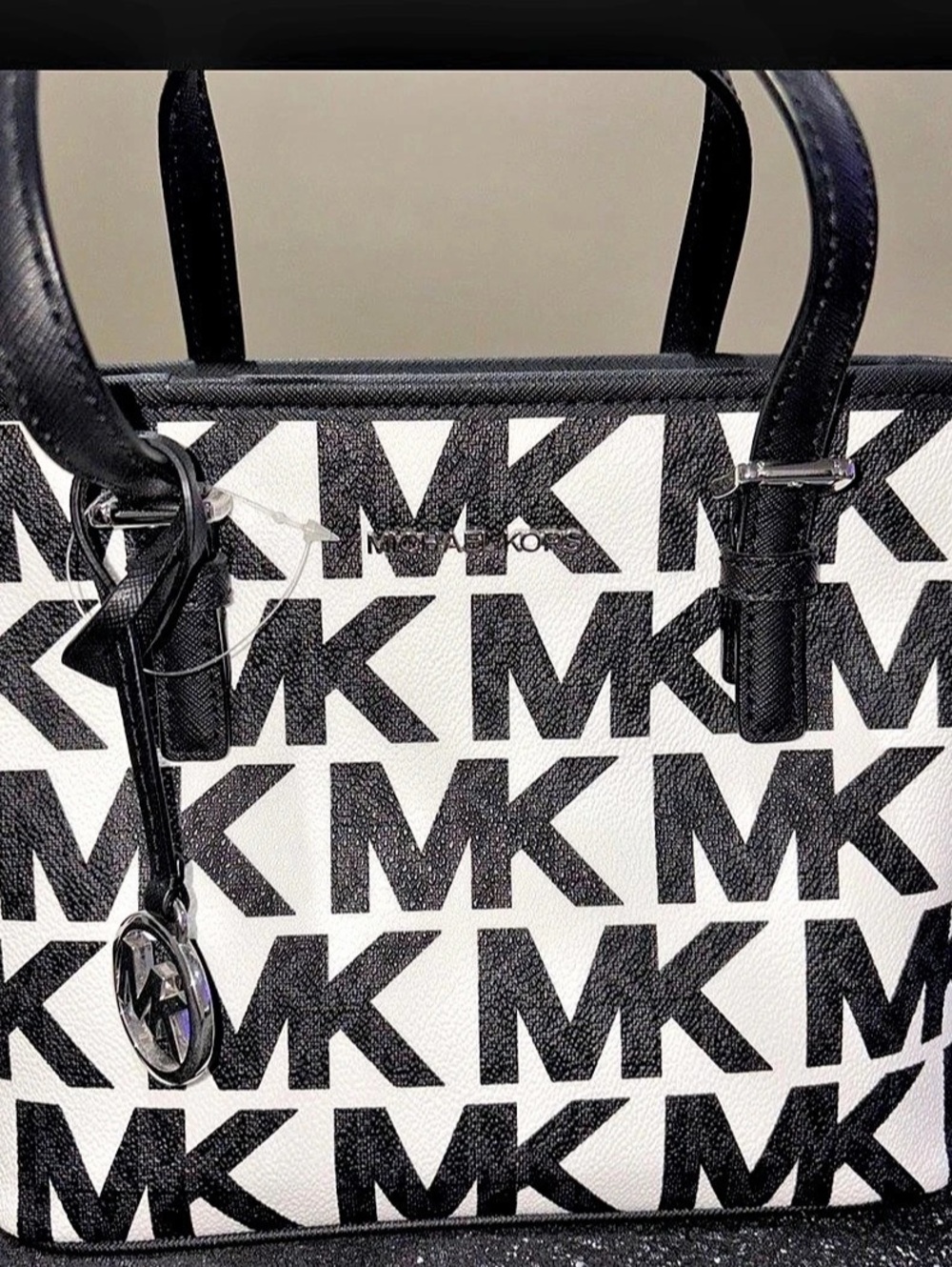 Michael Kors Charlotte Logo and Leather Top-Zip Mini Tote Bag